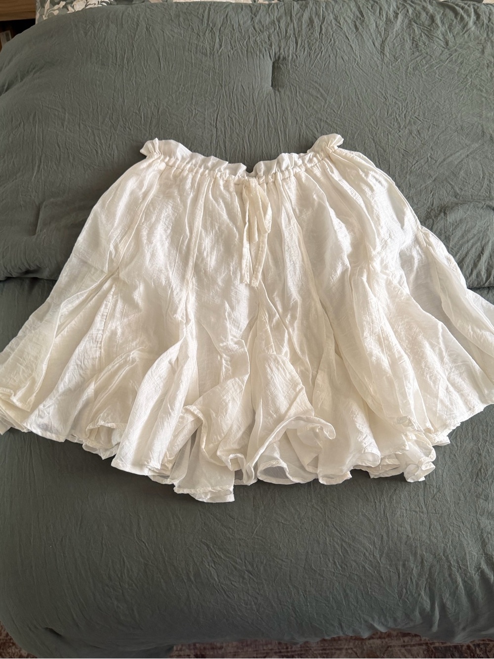 Sabina Musayev White Ruffled Mini Skirt